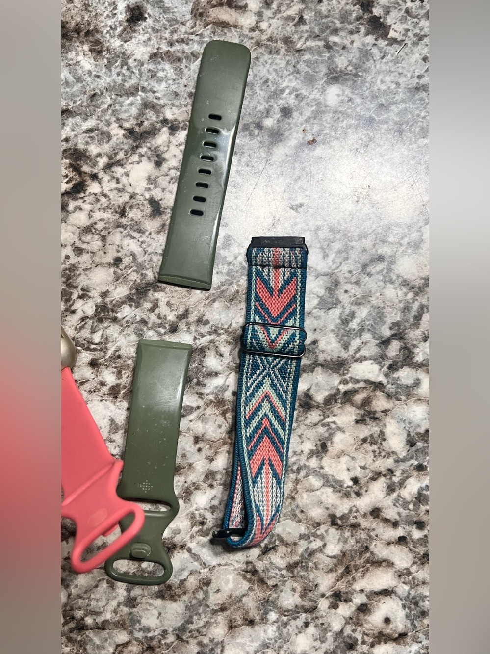 Fitbit Versa/Smartwatch Accessory Bundle - Pink and Olive Interchangeable Bands - Picture 3 of 3